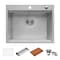 Ruvati 25 x 20 inch RV Workstation Drop-in Topmount Bar Prep Kitchen Sink 16 Gauge Stainless Steel RVH8205 - alternate 3